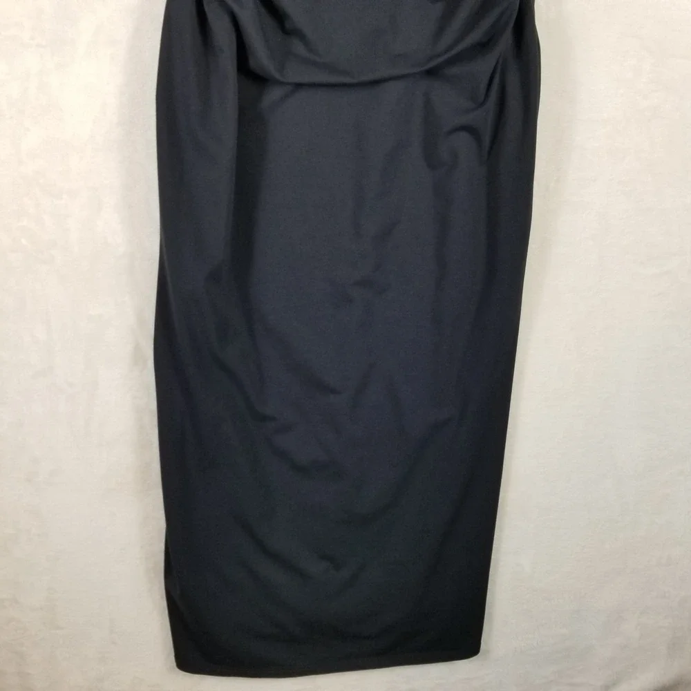 Abercrombie & Fitch Black Ruched Surplice Modal Blend Maxi Dress XLT Tall Womens